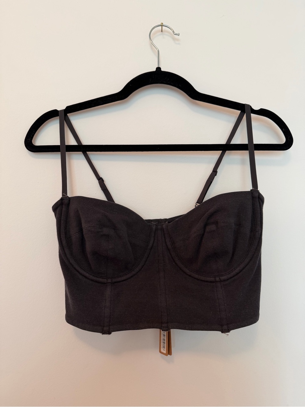 NWT Skims Black Outdoor Bustier Crop Top